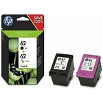 HP 62 N9J71AE Twin Pack Original Printer Cartridges Pack of 2 (BK, C, M, Y)