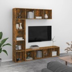 vidaXL 3-dijelni set ormarića za knjige/TV boja hrasta 180x30x180 cm