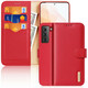 Premium DuxDucis® HIVO Kožna Preklopna futrola za Samsung Galaxy S21 Crvena