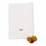 Deka za bebe od bijelog muslina 100x140 cm Pompon - Malomi Kids