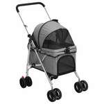 vidaXL Sklopiva kolica za pse siva 76 x 50 x 100 cm od tkanine Oxford