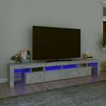 vidaXL TV ormarić s LED svjetlima siva boja betona 230x36,5x40 cm