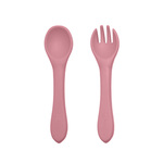 PETITE&MARS Silikonska žlica i vilica 6 m+ Take&Match, Dusty Rose