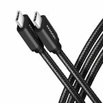 AXAGON BUCM2-CM30AB Ladekabel USB-C zu USB-C 2.0, 3 m, PD 240 W 5 A, ALU - Schwarz BUCM2-CM30AB
