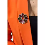 Brooch XZ459-222 silver + multicolored siva