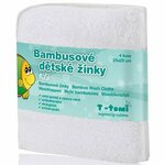 T-TOMI Bamboo Washcloth White spužvica za tijelo 25x25 cm 4 kom