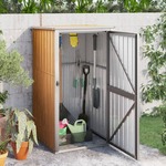 vidaXL Vrtno spremište smeđe 88 x 89 x 161 cm od pocinčanog čelika