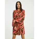 Brown-red women's patterned dress Fransa - Women's smeđa, roze, fuksija