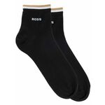 Čarape za tenis BOSS Ankle-Length With Signature Stripe 2P - Crni