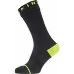 Sealskinz Waterproof All Weather Mid Length Sock With Hydrostop Black/Neon Yellow L Biciklistički čarape
