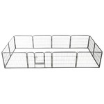 Ograda za pse s 12 ploča od čelika 60 x 80 cm crna