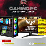 Gaming PC + Monitor - ASUS TUF RTX 3070 8GB | DDR4-3000 2x16GB | ASUS TUF Gaming VG27AQ1A, 27"