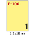 ETIKETE A4 ILK 210X297mm F-100 100E FORNAX ŽUTE
