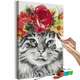 Slika za samostalno slikanje - Cat With Flowers 40x60