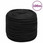 vidaXL Brodski konop tamnocrni 8 mm 100 m od polipropilena