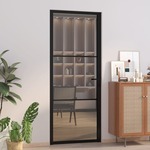 vidaXL Unutarnja vrata 83 x 201,5 cm crna od ESG stakla i aluminija