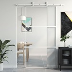 vidaXL Klizna vrata bijela 102,5x205 cm od kaljenog stakla i aluminija
