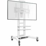 ONKRON Mobile TV Stand for 40-70” TVs with Wheels Shelves Height Adjustable Rolling TV Cart, White TS1552-W TS1552-W