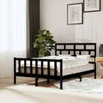 Okvir za krevet od masivne borovine crni 120 x 200 cm