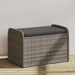 vidaXL Klupa za pohranu s jastukom siva 80 x 51 x 52 cm od poliratana