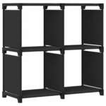 vidaXL Police za izlaganje s 4 kocke od tkanine 69 x 30 x 72,5 cm crne