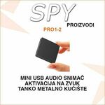 MINI DIKTAFON S AKTIVACIJOM NA ZVUK U TANKOM METALNOM KUĆIŠTU PRO1-2