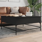 vidaXL Stolić za kavu crni 95 x 95 x 45 cm konstruirano drvo i metal
