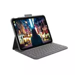 Logitech Slim Folio Case and Keyboard DE Layout, for Apple iPad 10.9 (2022), Oxford Gray