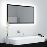 vidaXL LED kupaonsko ogledalo crno 80 x 8,5 x 37 cm od iverice