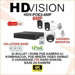 HDVISION 4K IP POE SMART HYBRID LIGHT SET SA 3 KAMERE HDV-POE3-8MP