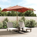 vidaXL Vrtni suncobran s drvenim stupom terakota 300x300x273 cm