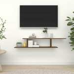 vidaXL Zidna TV polica boja hrasta 125 x 18 x 23 cm konstruirano drvo