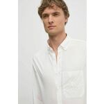 Pamučna košulja Armani Exchange za muškarce, boja: bijela, regular, s button-down ovratnikom, 6DZC21 ZN2VZ