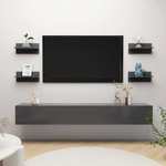 vidaXL Zidne police 4 kom sive 40 x 11,5 x 18 cm od iverice