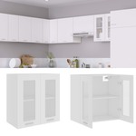 vidaXL Viseći stakleni ormarić bijeli 60 x 31 x 60 cm od iverice