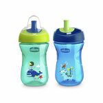 Šalica Chicco Advanced sa usnikom od slame 266 ml, plava 12m +