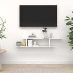 vidaXL Zidna TV polica bijela 125 x 18 x 23 cm od iverice