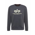 ALPHA INDUSTRIES Sweater majica 'Basic' tamo siva / bijela