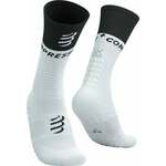 Compressport Mid Compression Socks V2.0 White/Black T1 Čarape za trčanje