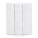 PETITE&MARS Set pelena bambus muslin 3 kom Moussy Total White, 68 x 68 cm