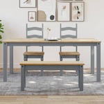vidaXL Blagovaonski stol Panama sivi 180x90x75 cm masivna borovina