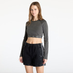 adidas Ribbed Longsleeve Crop Top Black S