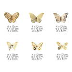 Set od 36 samoljepljivih zidnih leptira u zlatnoj boji Ambiance Butterflies Gold