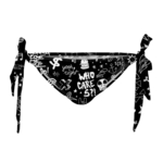 Aloha From Deer Woman's Doodle Bikini Bows Bottom WBBB AFD113 crna, siva