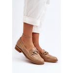 Leather Women's Patent Loafers Laura Messi 2760 Brown smeđa