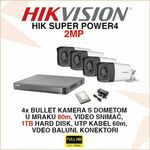 HIKVISION 2MP KOMPLET SA 4 KAMERE PLUG&amp;PLAY HIK SUPER POWER4