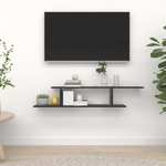 vidaXL Zidna TV polica crna 125 x 18 x 23 cm od iverice