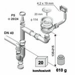 Odvod ZA SUDOPER JEDNODJELNI S-L FI90/PS-PP 31096
