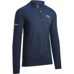 Callaway 1/4 Blended Mens Merino Sweater Navy Blue XL