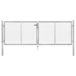 vidaXL Vrtna vrata od pocinčanog čelika 306 x 125 cm srebrna